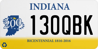 IN license plate 130QBK