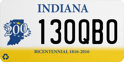 IN license plate 130QBO