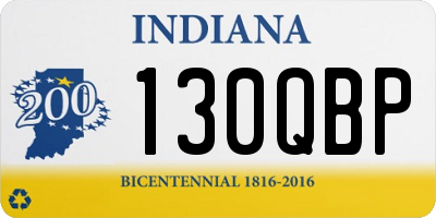 IN license plate 130QBP