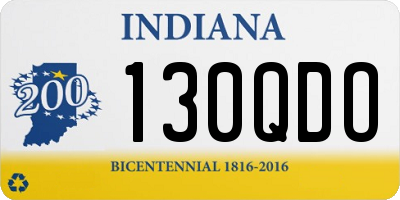 IN license plate 130QDO