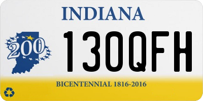 IN license plate 130QFH