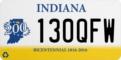 IN license plate 130QFW
