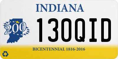 IN license plate 130QID