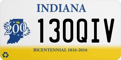 IN license plate 130QIV
