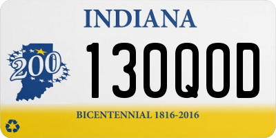 IN license plate 130QOD
