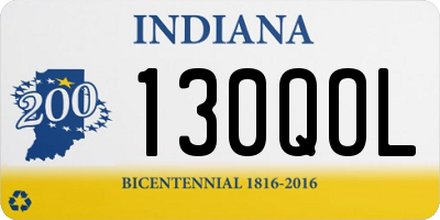 IN license plate 130QOL