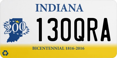 IN license plate 130QRA