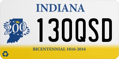 IN license plate 130QSD