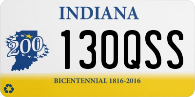 IN license plate 130QSS