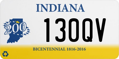 IN license plate 130QV