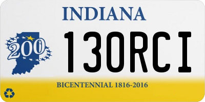 IN license plate 130RCI