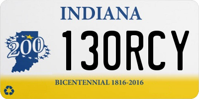 IN license plate 130RCY