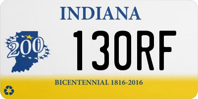 IN license plate 130RF