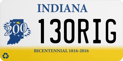 IN license plate 130RIG