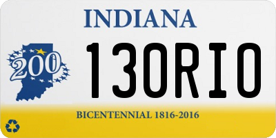 IN license plate 130RIO