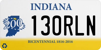 IN license plate 130RLN