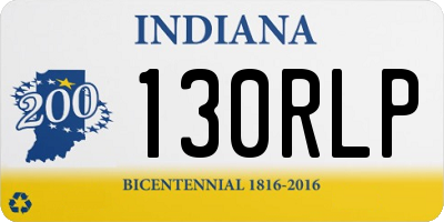IN license plate 130RLP