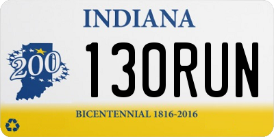 IN license plate 130RUN