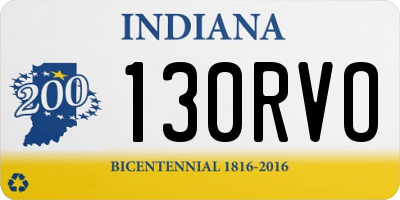 IN license plate 130RVO