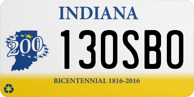 IN license plate 130SBO