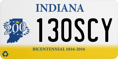 IN license plate 130SCY