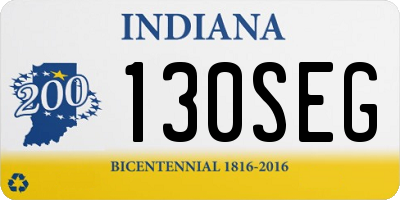 IN license plate 130SEG