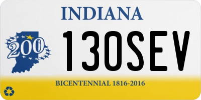IN license plate 130SEV