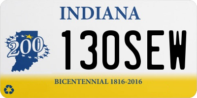 IN license plate 130SEW