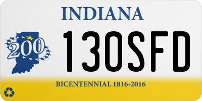 IN license plate 130SFD