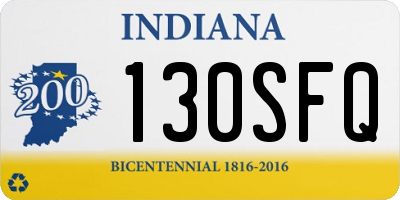 IN license plate 130SFQ