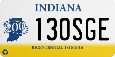 IN license plate 130SGE