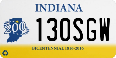 IN license plate 130SGW