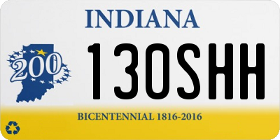 IN license plate 130SHH