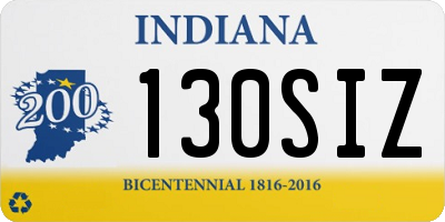 IN license plate 130SIZ