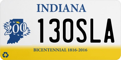 IN license plate 130SLA