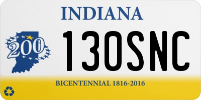 IN license plate 130SNC