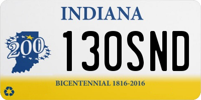 IN license plate 130SND