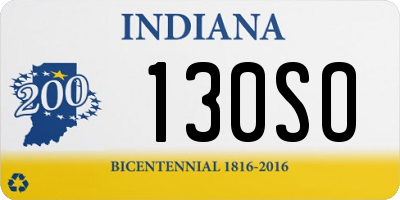 IN license plate 130SO