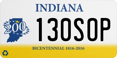 IN license plate 130SOP