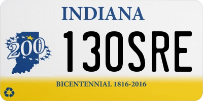 IN license plate 130SRE
