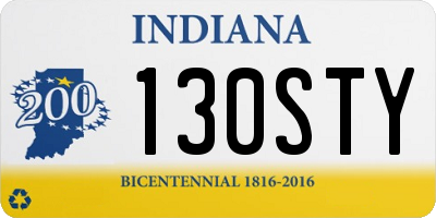 IN license plate 130STY