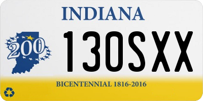 IN license plate 130SXX