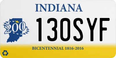 IN license plate 130SYF