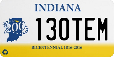 IN license plate 130TEM