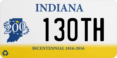 IN license plate 130TH