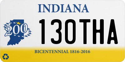 IN license plate 130THA