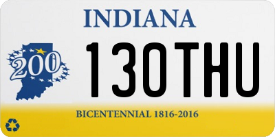 IN license plate 130THU