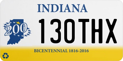 IN license plate 130THX