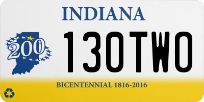 IN license plate 130TWO