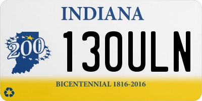 IN license plate 130ULN
